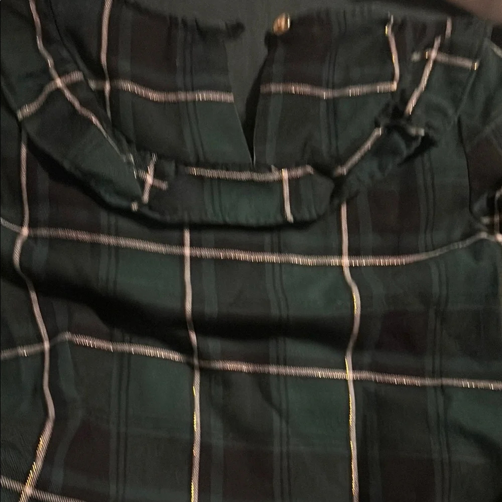Carter's Green Checkered Ruffle Top - Picture 2 of 4